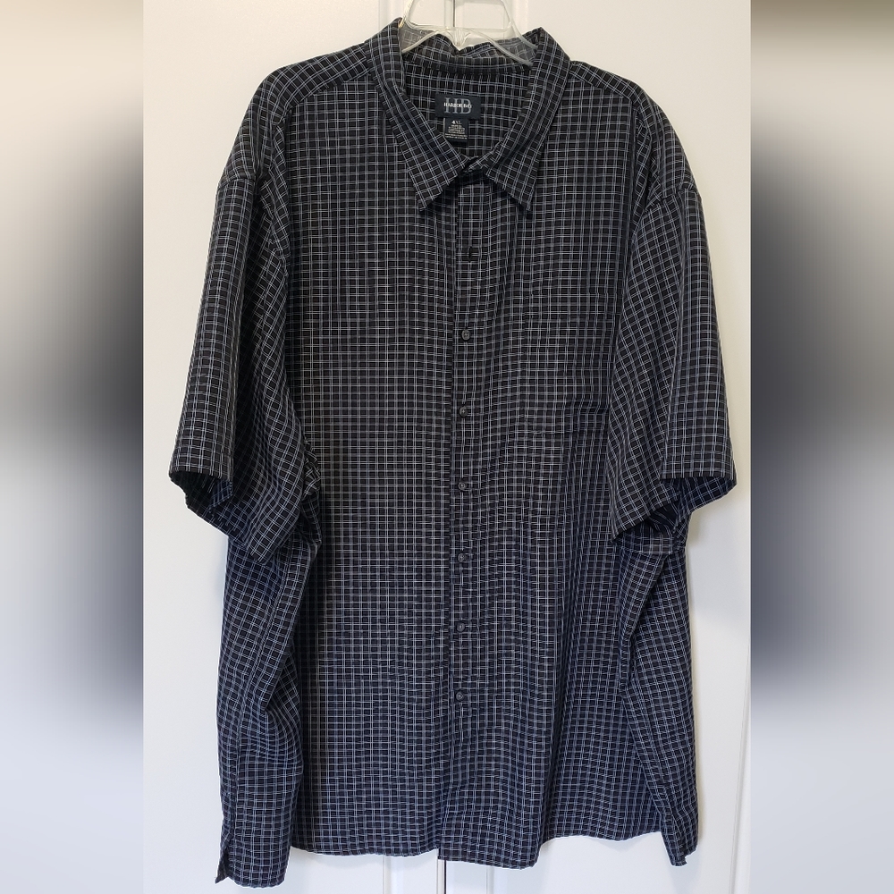 Harbor Bay Men's Blue Plaid Shirt 4XL Big & Tall